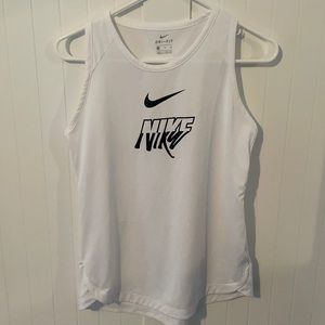 Nike Girls XL Dri-Fit Tank Too Shirt White Mesh